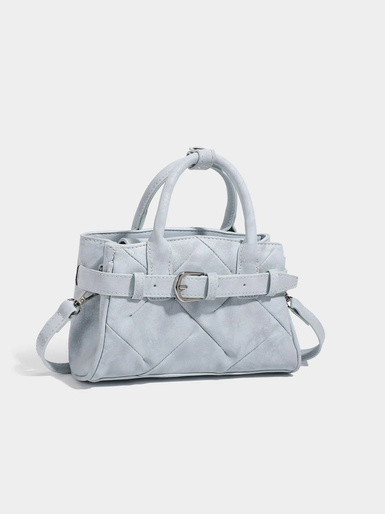 Quilted Buckle Accent Crossbody Bag